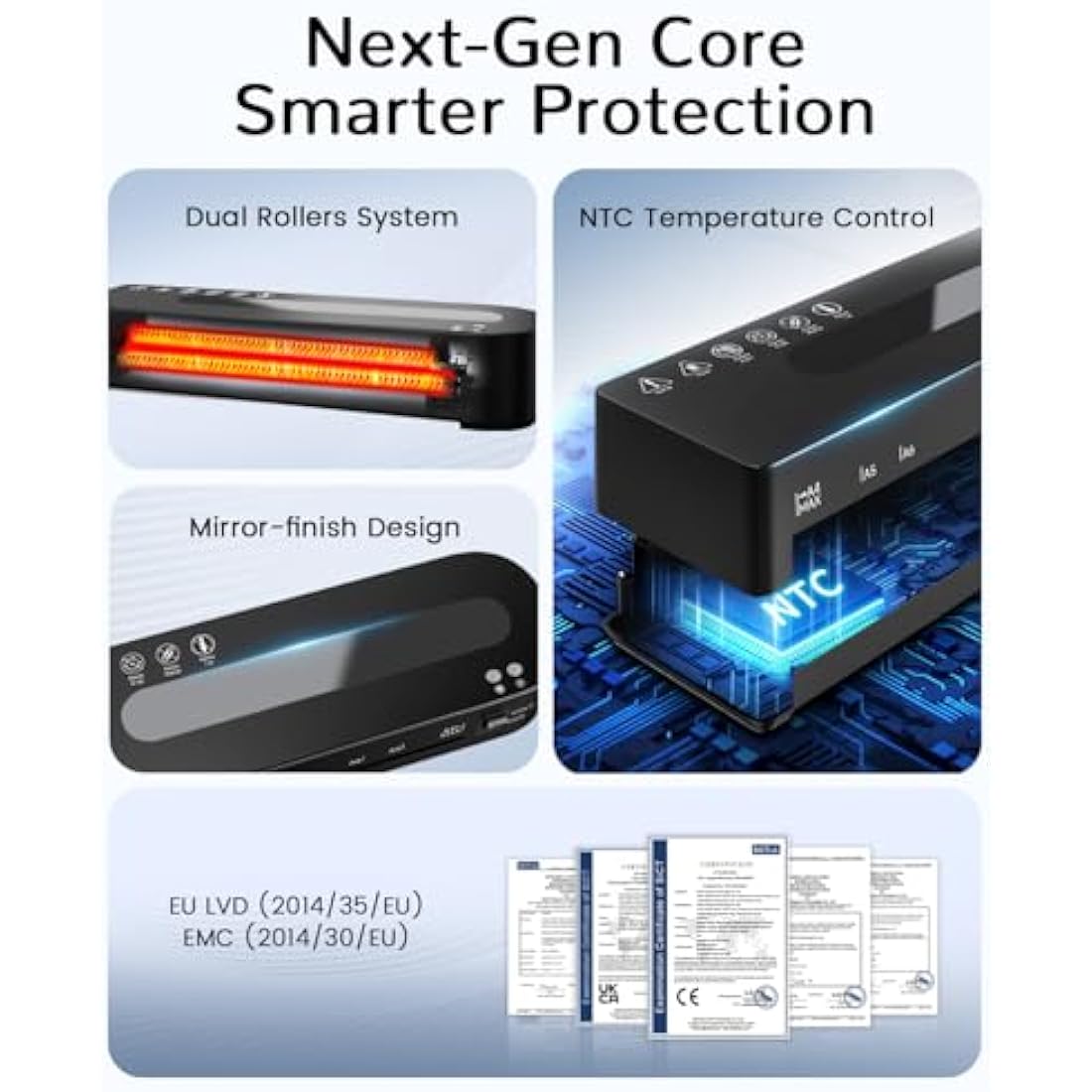 MAXDONE A4 Laminator Laminator Machine - Thermal and Cold A4 Laminators Machine with 10 Laminating Pouches, Laminating Machine 80-125 Mic and 90-s Warm Up A4/A5/A6 for School Home (Black)