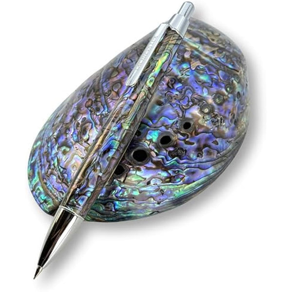 LACHIEVA LUX Abalone Shell Mechanical Pencil 0.7mm, Luxury Metal Pencil for Drawing and Sketching, Includes 12 Lead Refills