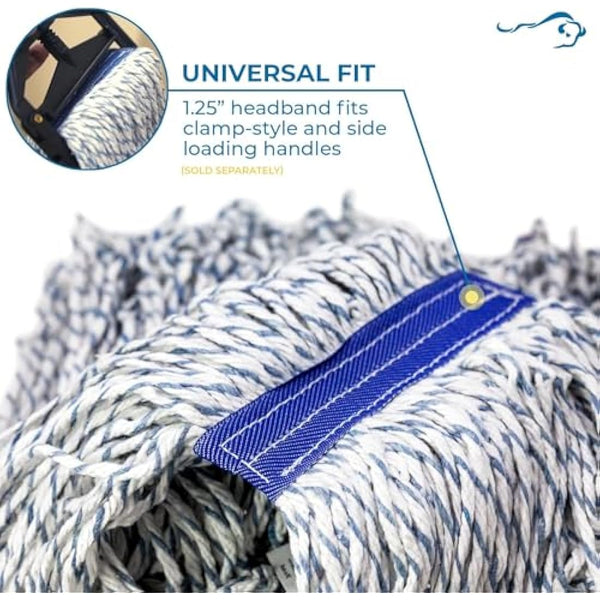 KLEEN HANDLER Cut-End Finish Mop | 3.1 cm Universal Headband for Maximum Absorption, Finishing Mop