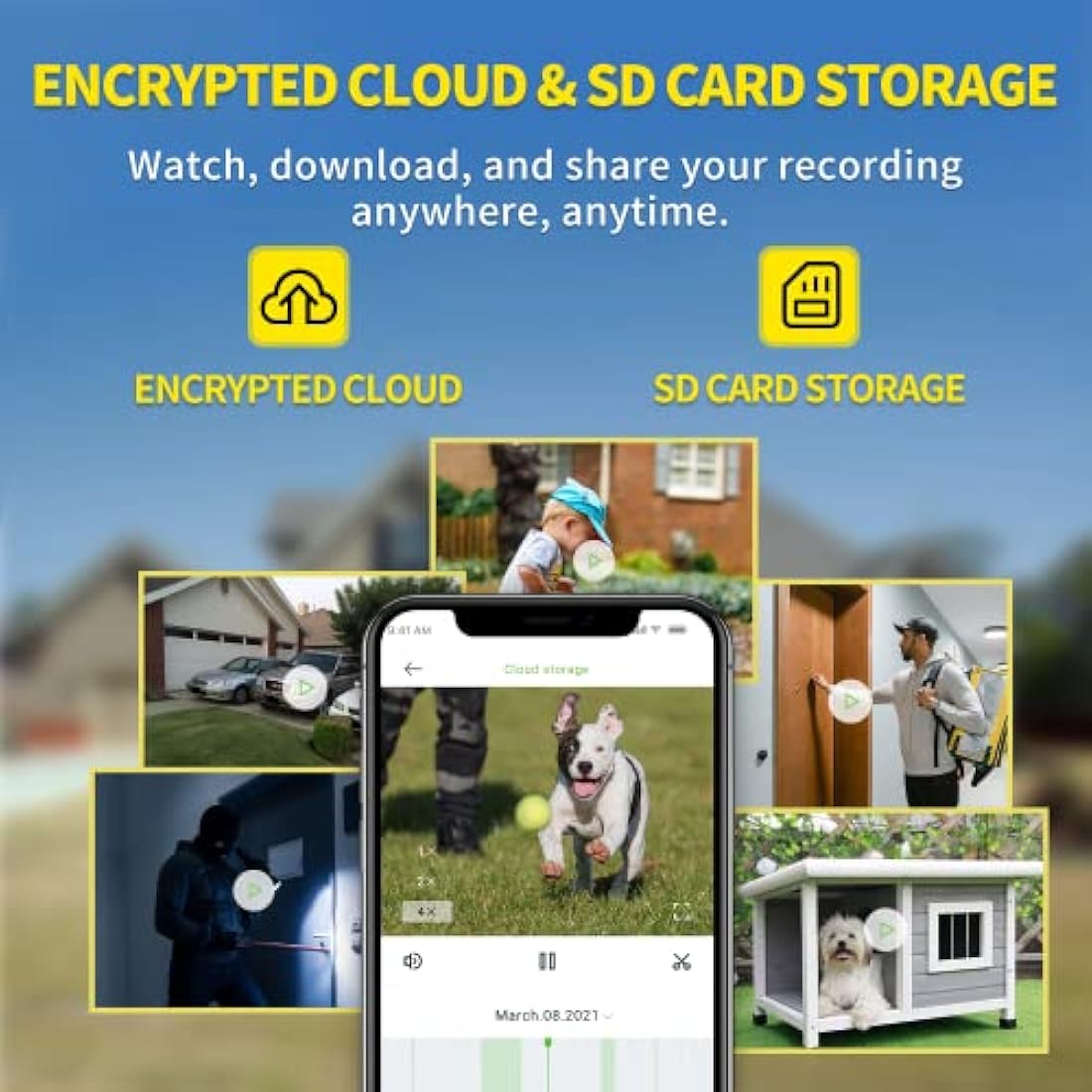 Septekon Security Camera Outdoor CCTV Camera Wireless 2 Pack, 2K Dual Antenna WiFi Home Surveillance Cameras with IP66 Waterproof, Night Vision, AI Motion Detection, 2-Way Audio, Black