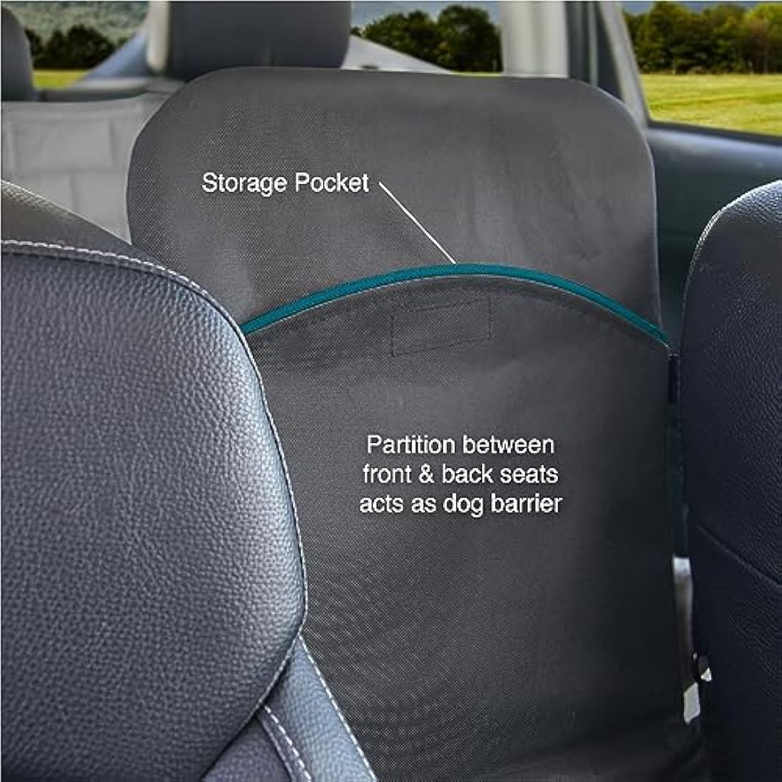 Kurgo, Rover Backseat Bridge, Rearseat Extension, Waterproof and Reversible, Black/Beige