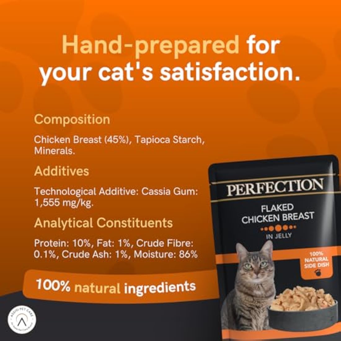 HiLife Perfection Adult Wet Cat Food, Flaked Chicken Breast in Jelly, Grain Free & Made With 100% Natural Ingredients (18 Pouches x 70g)