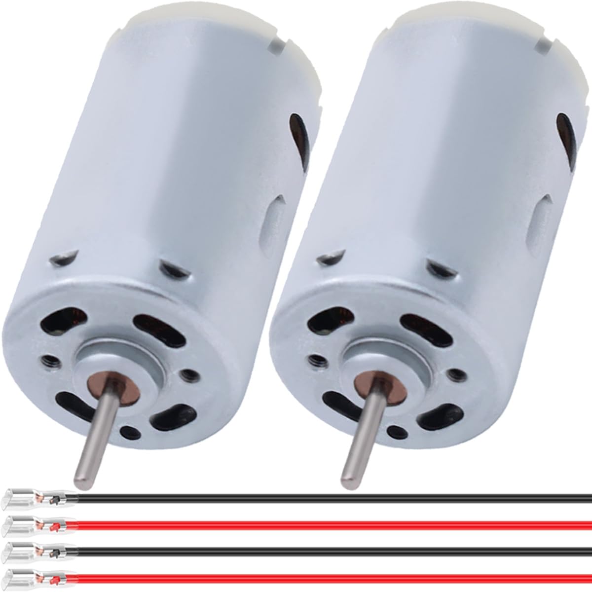 2 Pcs 545 Micro Motor DC 3.7-7.4 V 23500 RPM Long Shaft High Torque Gear RC Power Wheel Mini/Small Motor with Spring Wire, for RC Toy Car/Robot/Mini Fan/Electric Drill/UAV/DIY/Test