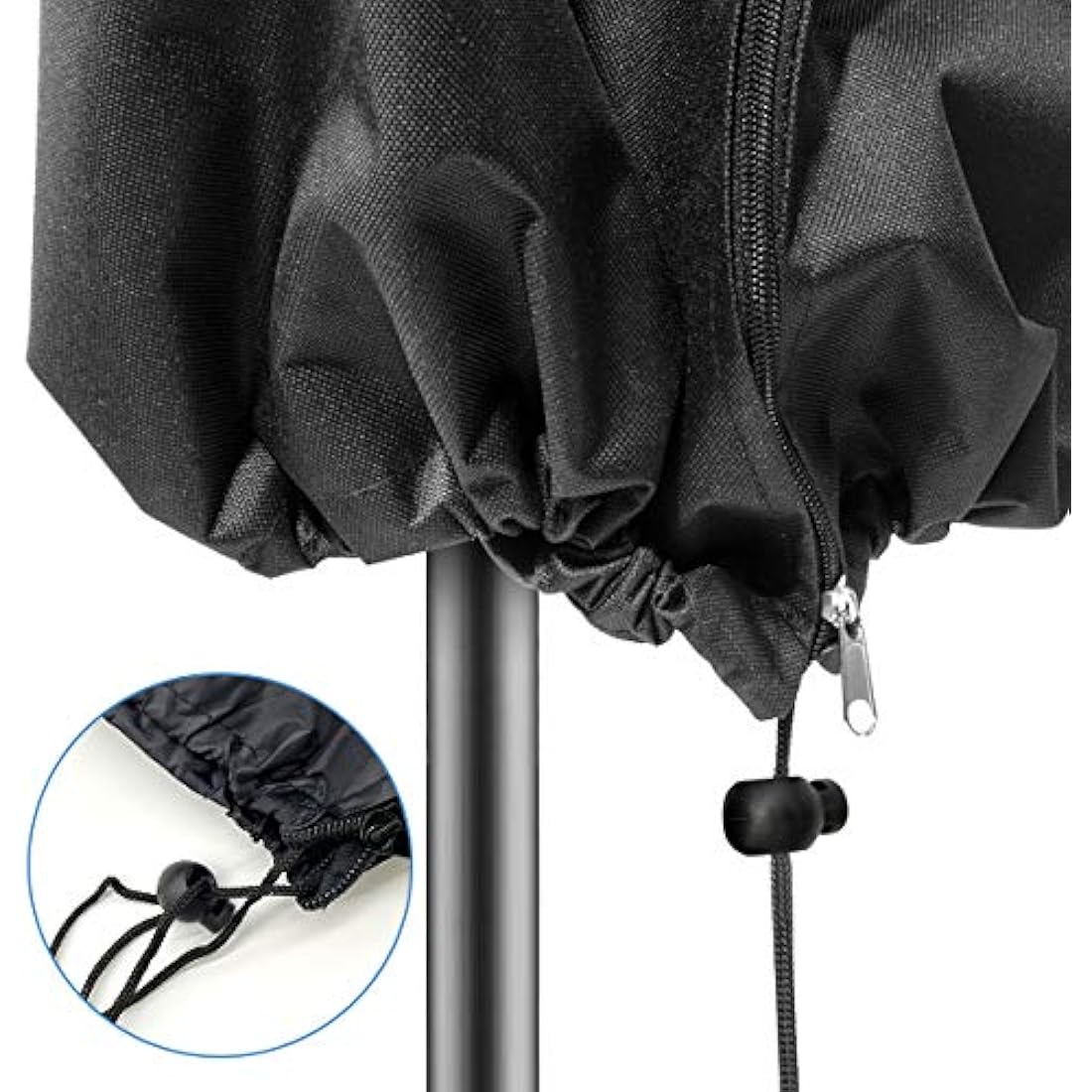 Parasol Cover, Waterproof, Windproof, Heavy Duty Rip Proof 210D Oxford Fabric Extra Large Cantilever Umbrella Cover with Zip (265 x 40/70 / 50 cm) - Black