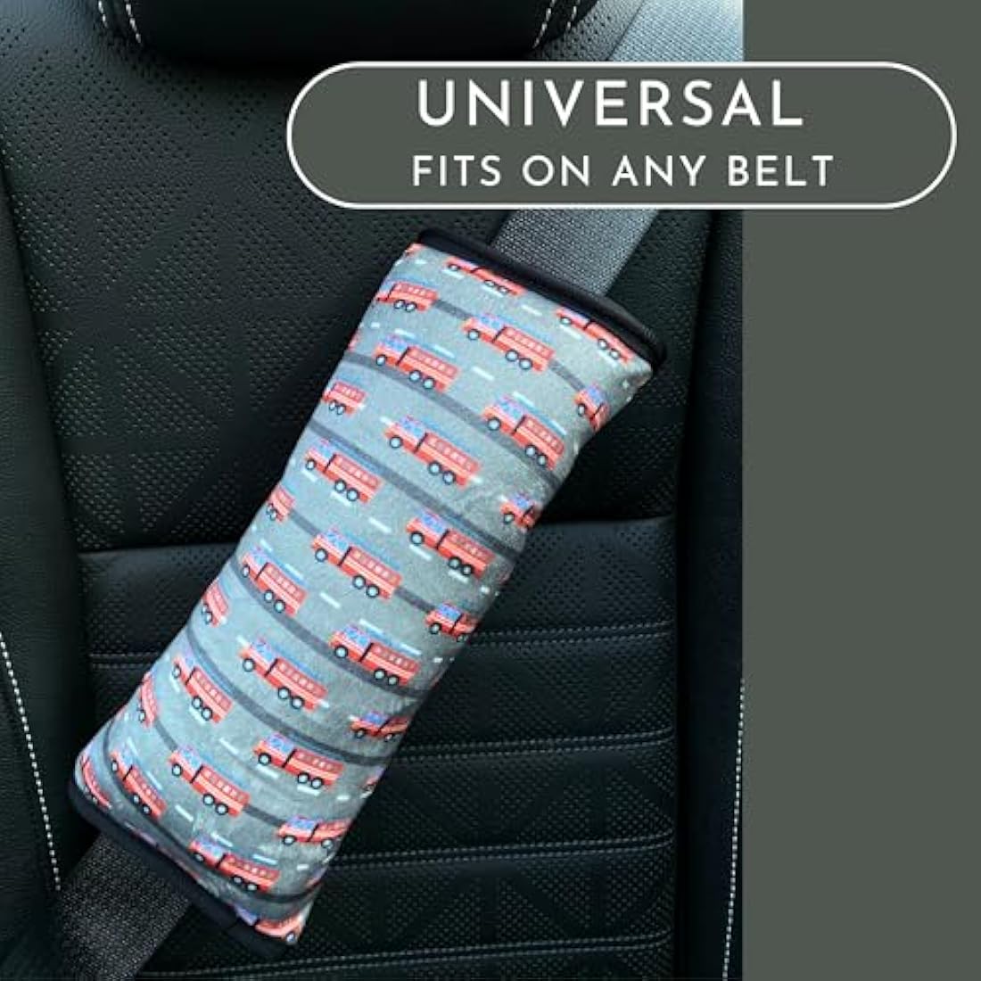 HECKBO cars firefighter car seatbelt pillow for children - machine washable - girl boy kids children soft car seat belt cover sleeping pillows protection car travel pillow cushion vacation