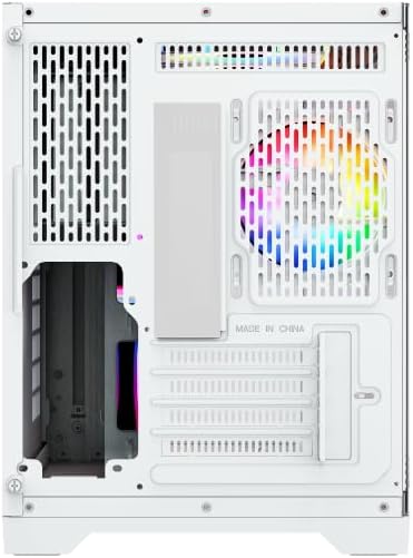 IONZ APEX Vision - PC Gaming Case, M/ATX Mini Tower, Dual Chamber with 6 ARGB PWM Fans - LCD Screen | Supports 240 mm AIO, White