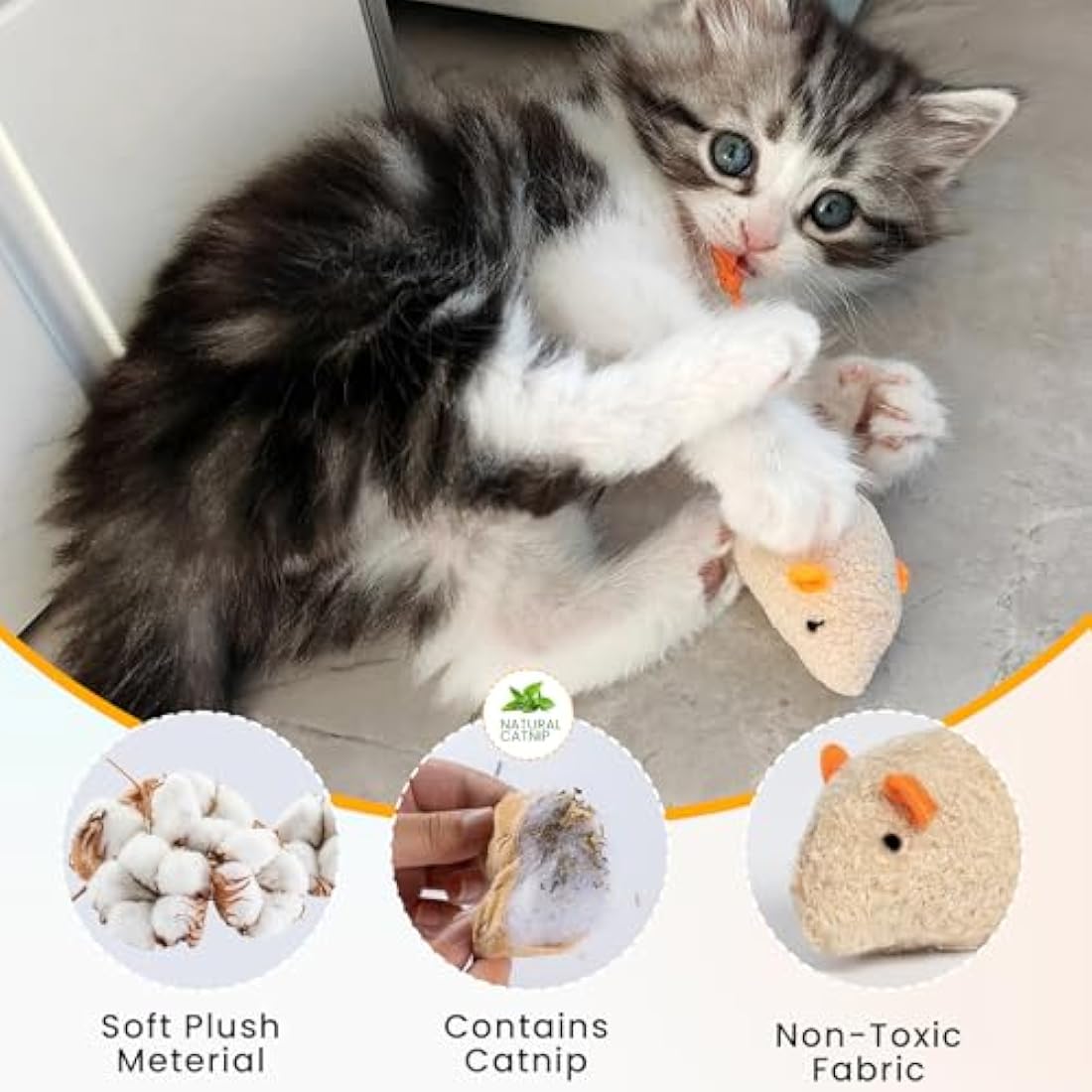 winbarry Cat Toys，Catnip Mouse Toys，Catnip Sticks For Cats，36Pcs Catnip Toys for Cat Playing Chewing Teeth Cleaning