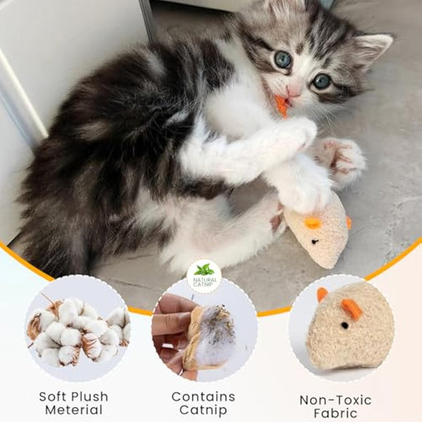 winbarry Cat Toys，Catnip Mouse Toys，Catnip Sticks For Cats，36Pcs Catnip Toys for Cat Playing Chewing Teeth Cleaning