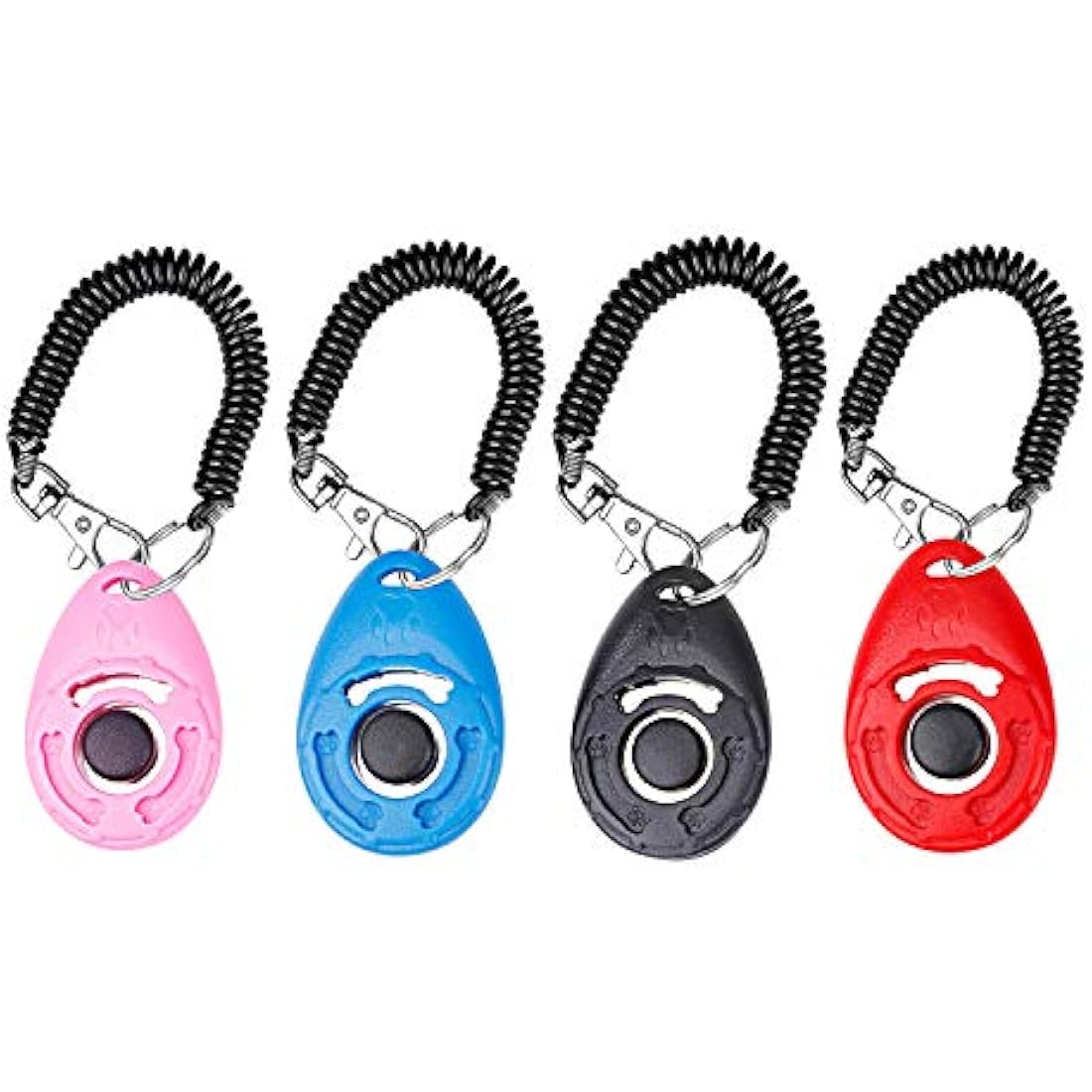 Dog Training Clickers with Wrist Strap, Effective Pet Training Tools for Puppy or Cat Behavioral Training 4-Pack Colorful Sound Easy to Use Practical Button Clicker