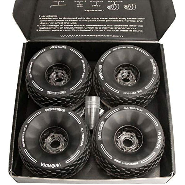 IWONDER Cloud Wheel 120mm Discovery Electric Skateboard Wheels Patented Damping Foam Core All Terrain Off Road Translucent Urethane Longboard Wheels（Not Applicable to Hub Motor