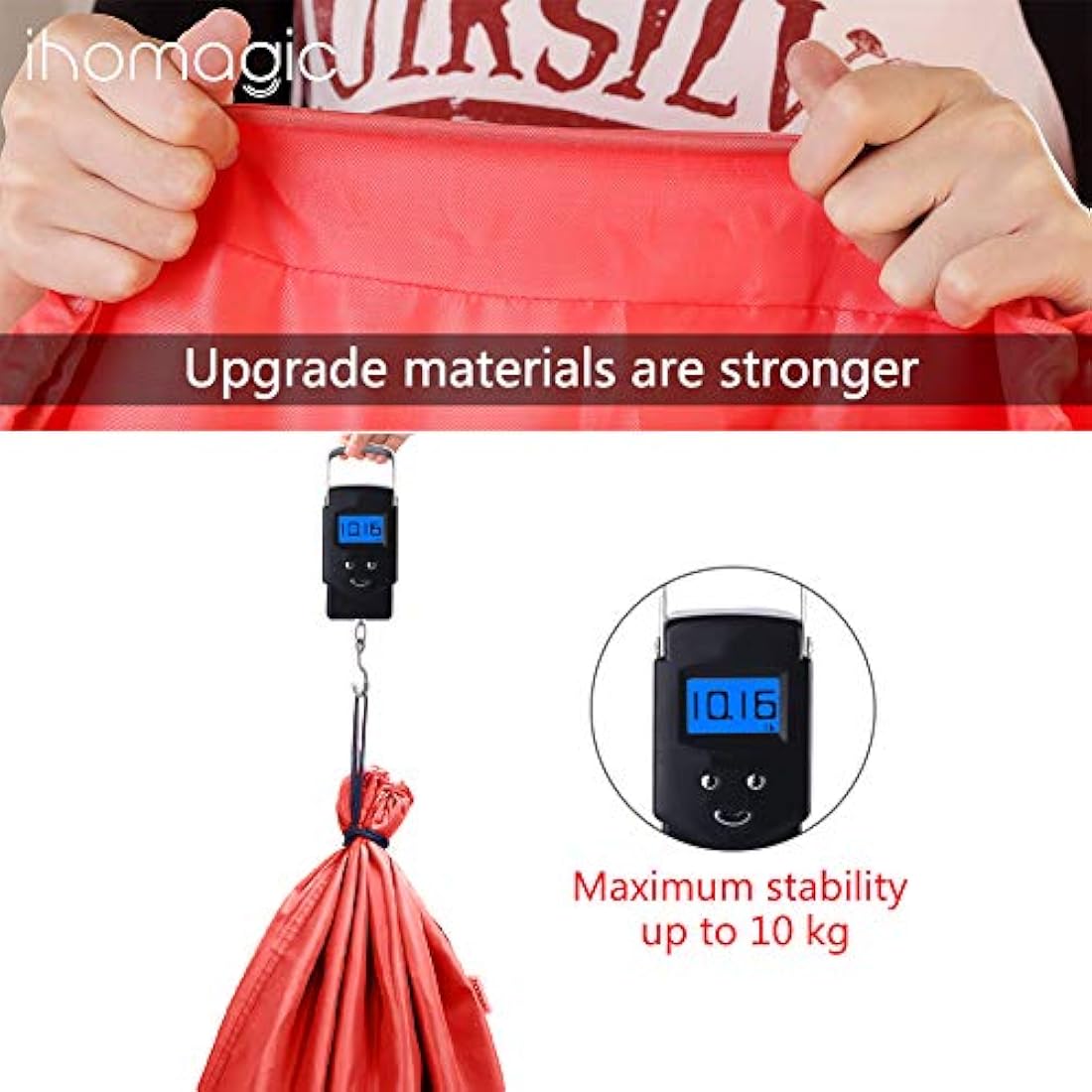 IHOMAGIC Laundry Bag Large Foldable Laundry Bag Washable Storage Bag with Nylon Rope Lightweight Portable Bag for Dirty Clothes Blanket 100L in Bedrooms, Hotels, Dorms, Travel, Orange