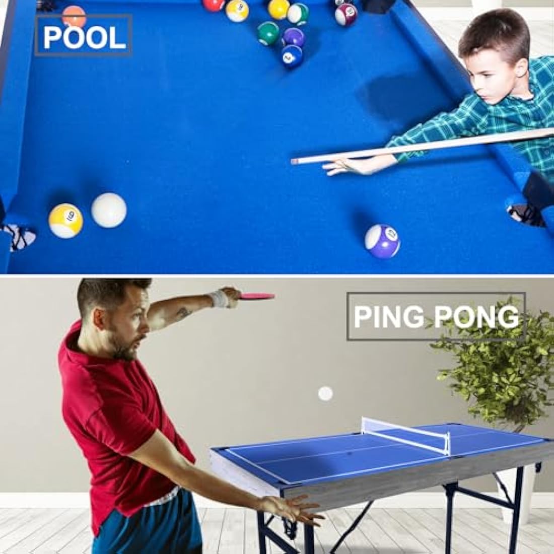 HLC Foldable Game Tables for Family Fun, Space-Saving Entertainment Center for Kids & Adults