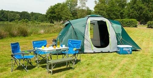 Coleman Spruce Falls 4 Tent | 4 Man Vis-a-Vis Family Tent with 2 opposite XXL size Bedrooms and Living area | 4 Person Camping Tent | 3000mm Waterproof | Sewn-in Groundsheet