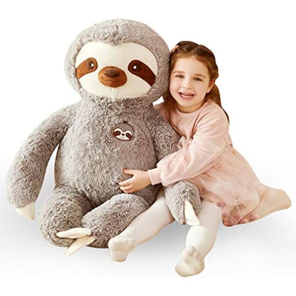 IKASA Large Sloth Stuffed Animal Soft Bradypode Toys for Children (Grey, 78cm)