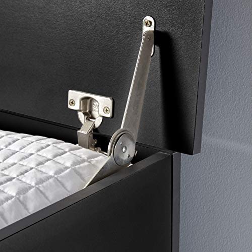 Home Source Ottoman Storage Toy Chest Bedding Blanket Box, Black, 99cm