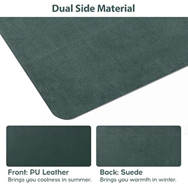 Desk Pad Large, DOBAOJIA Desk Mat, Laptop Mat, Writing Pad, Desk Blotter, Extended Mouse Mat, Large Mouse Pad for Office/Home, PU Leather Waterproof +Suede Non-Slip 27.5" X 13.8" (Dark Green)
