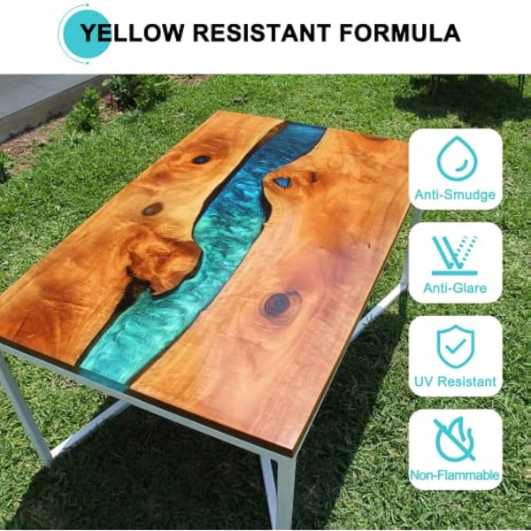 JDiction Epoxy Resin, Clear High Gloss 1 Gallon/3.78L Epoxy Resin Self-Leveling Coating and Casting Resin for Jewelry Making, Table Top, Wood and Mold Crafts