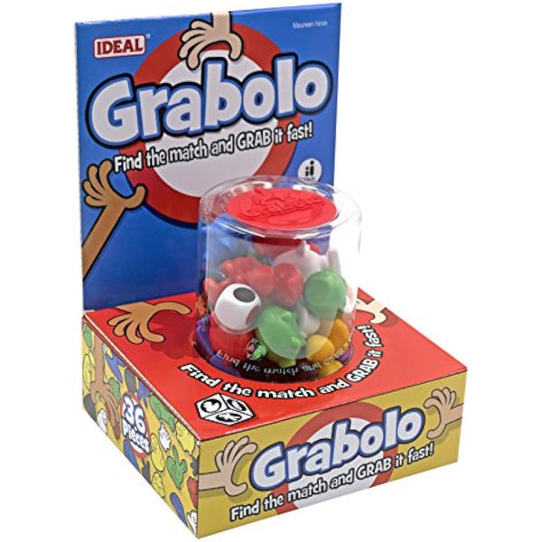 Ideal Grabolo: Find the match and grab it fast reaction game Quick play family game For 3-6 Players Ages 4+, Multicolor