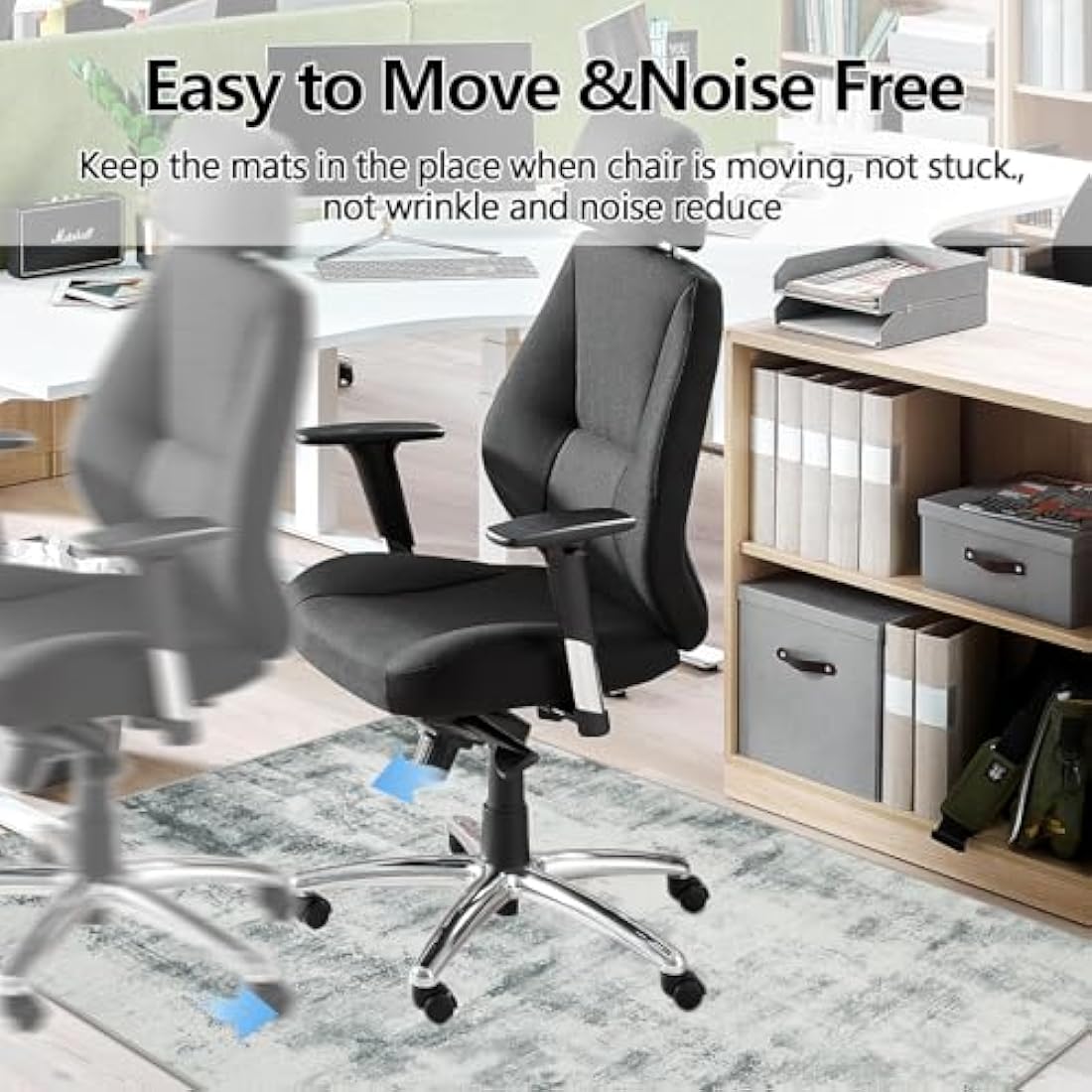 Famibay Office Chair Mat for Hardwood Floor 120x150cm Desk Chair Mat Large Grey Office Chair Floor Protector Mat Rubber for Hard Wooden Tile Floors Anti Skidding Washable