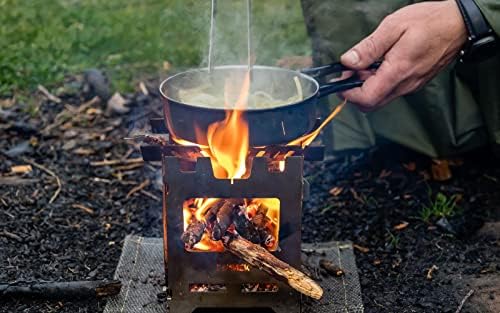 FENNEK Hobo Premium, the foldable outdoor cooker made of heat-resistant stainless steel, XL set with extensive accessories, made in Germany