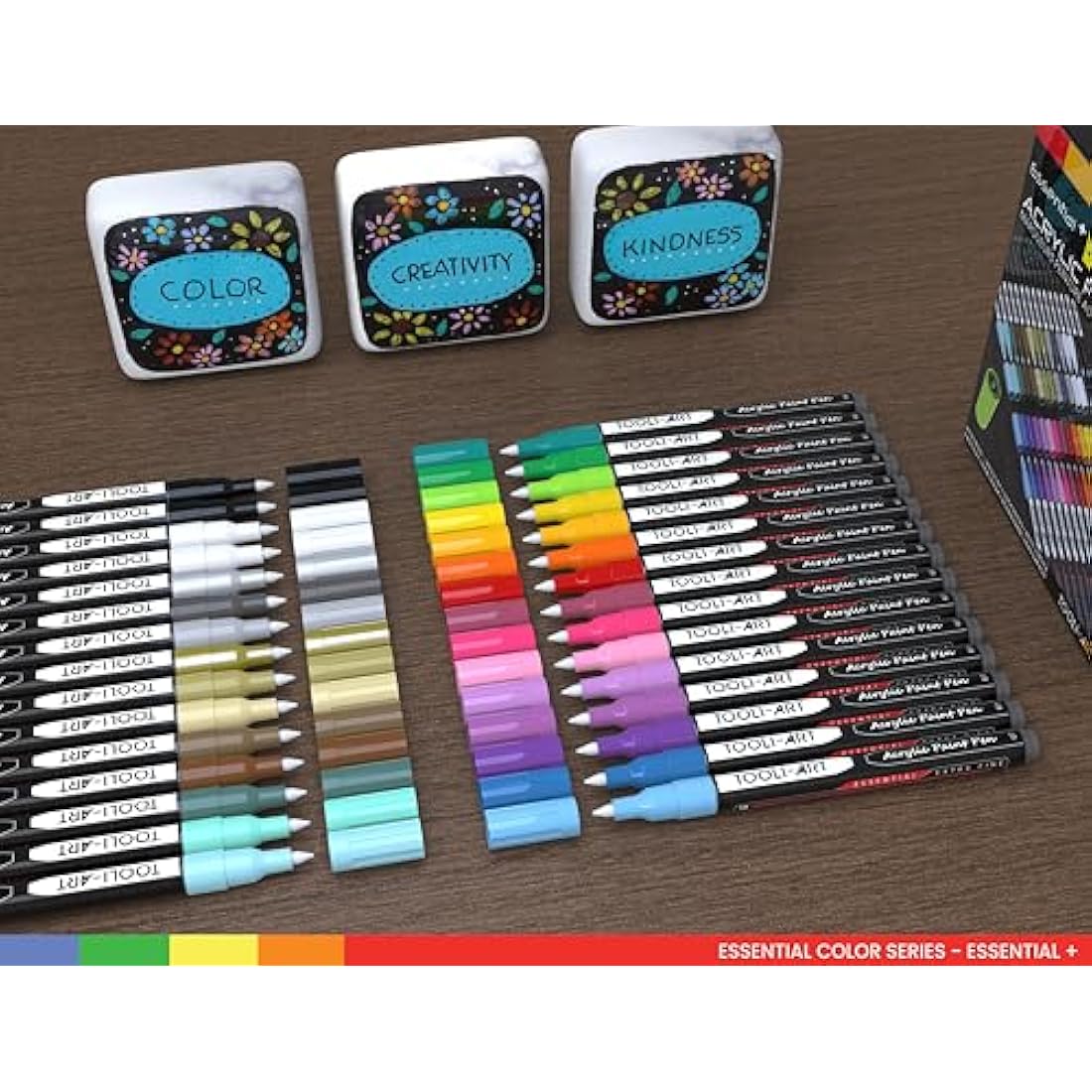 Acrylic Paint Pens Assorted Vibrant Markers for Rock Painting, Canvas, Glass, Mugs, Wood, Fabric, Metal, Ceramics. Non Toxic, Quick Dry, Multi-Surface, Lightfast (EXTRA FINE)