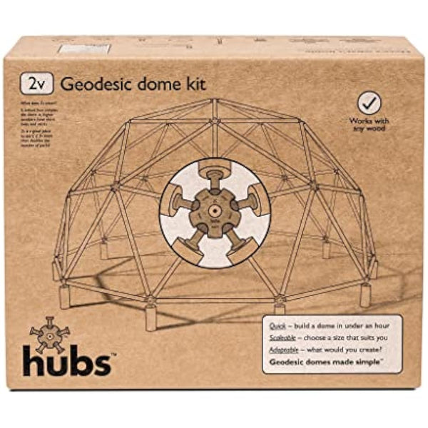hubs Geodesic Dome Kit - Scalable - DIY - Garden Building - Architecture - Buckminster Fuller - Arbour - Fruit Cage - 26pcs