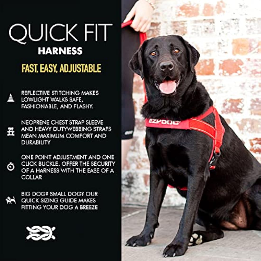 EZYDOG Quick Fit Dog Harness | Small, Medium, Large, K9, Reflective Stitching, Water Resistant Materials, No Pull (Corduroy)