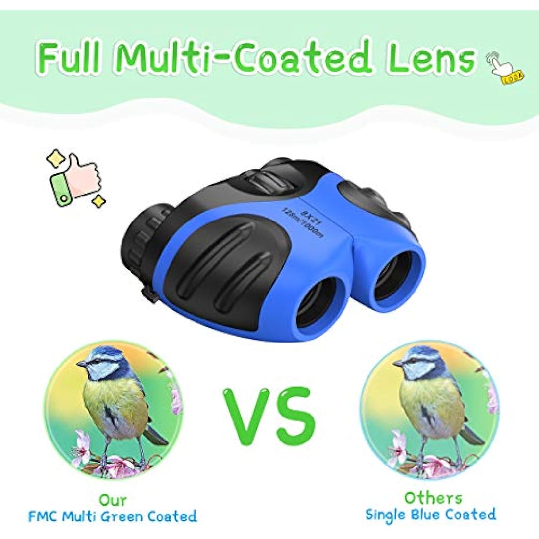 EUTOYZ Binoculars Kids, Boys Toys for 4 5 6 7 Year Old Boy Gift for 3-10 Year Olds Boys Toys Age 3-10 Kids Toys Christmas Gifts Stocking Fillers Blue