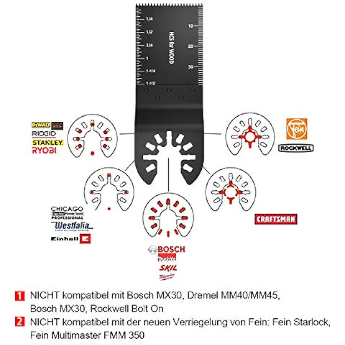 60pcs Oscillating Saw Blades Wood Metal Cutting Universal Quick Release Multitool Accessories for Bosch Craftsman DeWalt Dremel Fein Ridgid Tch