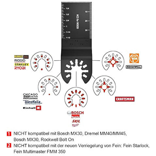60pcs Oscillating Saw Blades Wood Metal Cutting Universal Quick Release Multitool Accessories for Bosch Craftsman DeWalt Dremel Fein Ridgid Tch