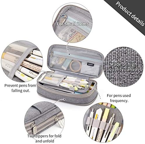 EASTHILL Big Capacity Pencil Pen Case Office College School Large Storage High Capacity Bag Pouch Holder Box Organizer