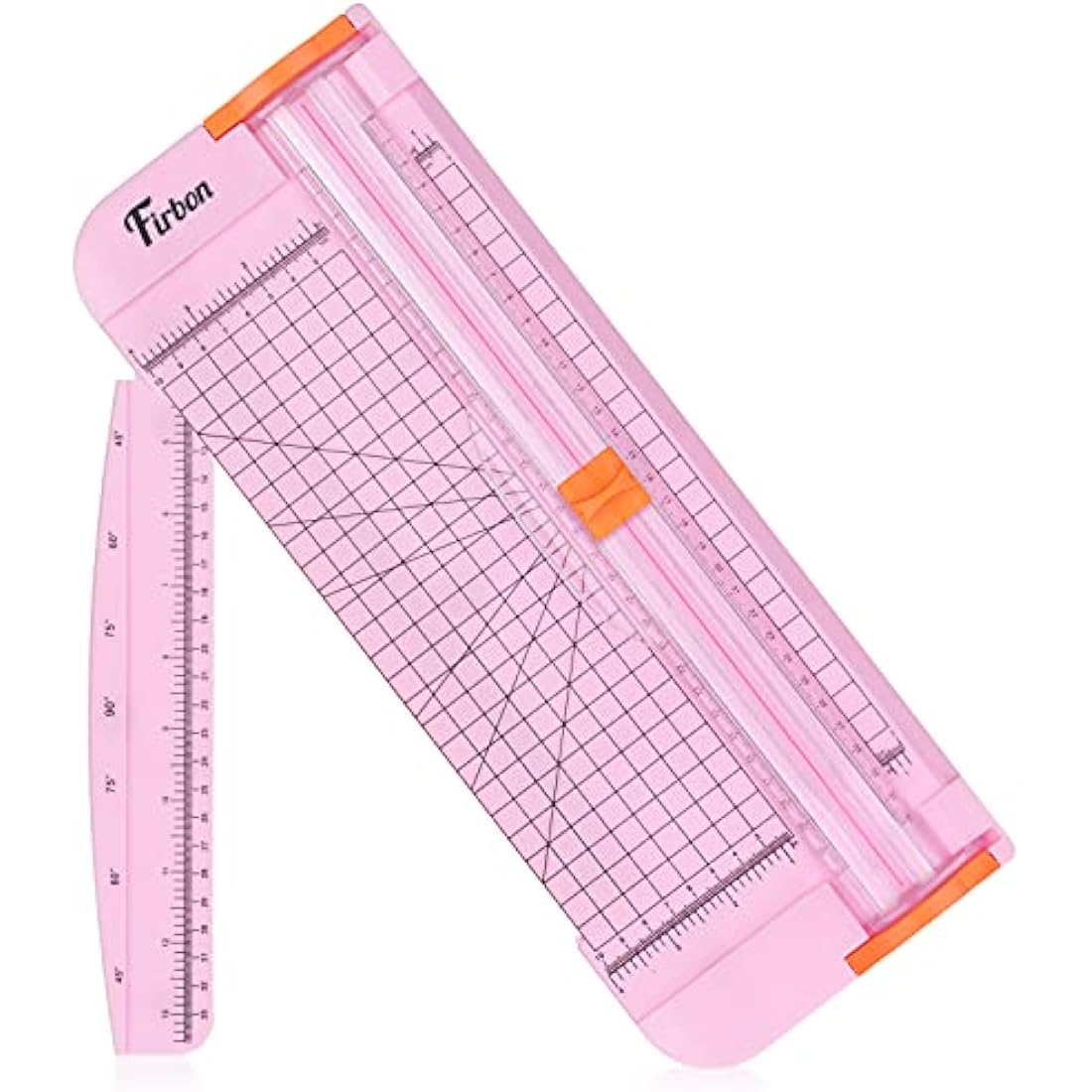 Firbon A4 Paper Cutter 12 Inch Titanium Paper Trimmer Scrapbooking Tool with Automatic Security Safeguard and Side Ruler for Craft, Coupon, Label and Cardstock (Pink)