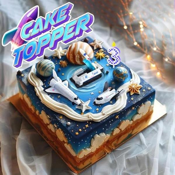 Diecast 6PCS Explore Space Spaceship Gift Set, Rocket Shuttle Toy Probe Mobile Lab Mini Space Fleet Toys for Boys Girls 3 Years Old and Up Creative Gifts