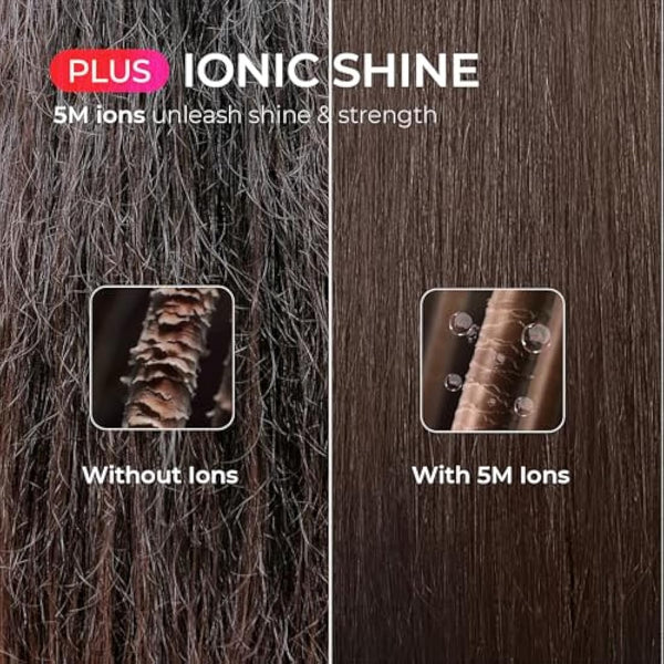 TYMO Hair Straightener Comb Plus - Hair Straightening Brush & Iron with Nano Titanium Coating for Even Heat, 9 Temperature Settings & LED Screen, Professional Hair Tools for Styling