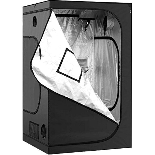 iPower GLTENTM1 Mylar Hydroponic Grow Tent for Indoor Seedling Plant Growing w/Metal Push-Lock Corners, 48 by 48 by 80-Inch, Water-Resistant. Removable Mylar Floor Tray Included