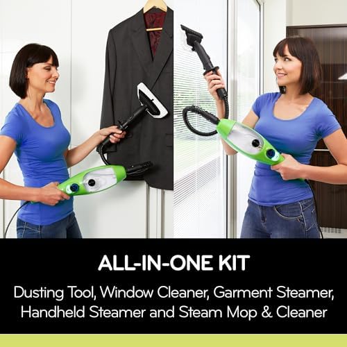 H2O X5 Steam Mop and Handheld Steam Cleaner  Multifunctional & Multipurpose System for Floors, Carpets, Windows, Upholstery, Kitchens & Bathrooms