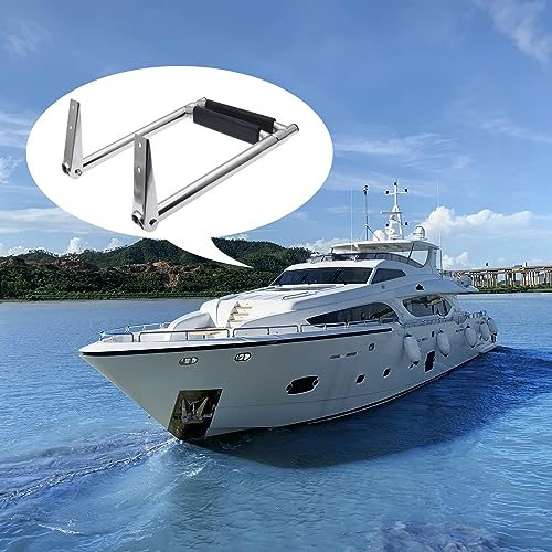 KAOLALI Telescopic Marine Boat Ladder, Stainless Steel 2 3 4 Step Folding Boarding Ladder for Boat Yacht Ship (2 Step)