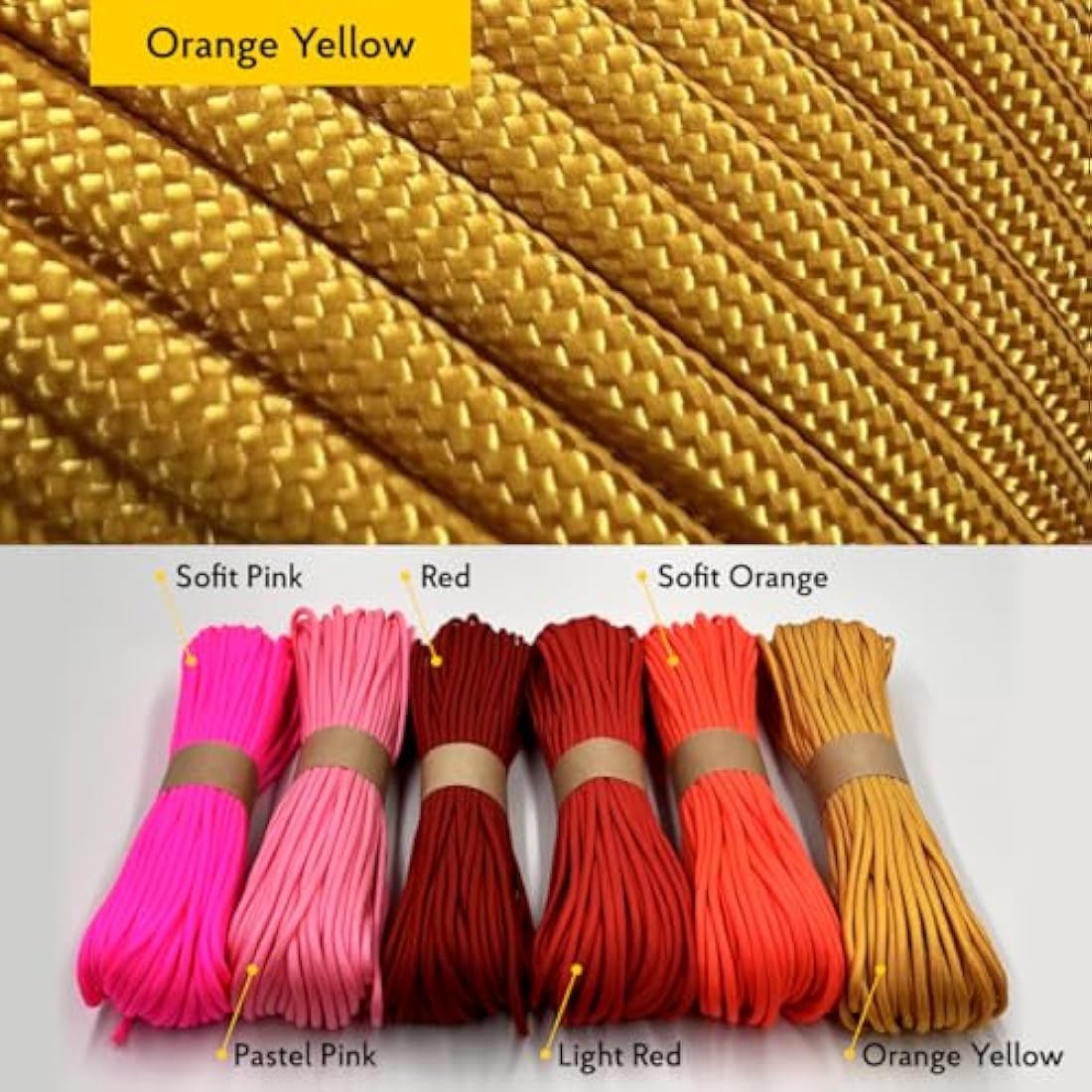 EdcX Paracord 4mm, 35+ Solid Colors (10m, 15m, 30m, 50m, 100m, 300m) | Ideal for Crafting, DIY, Camping, Survival, Outdoor | 100% Nylon Rope 4mm | Tactical Cord 550 Type III