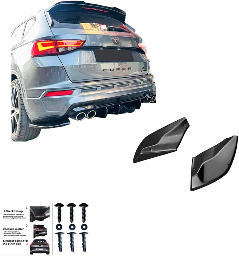 Oneway Rear Side Diffusors compatible with Cupra Ateca MK1 2018- - Gloss black