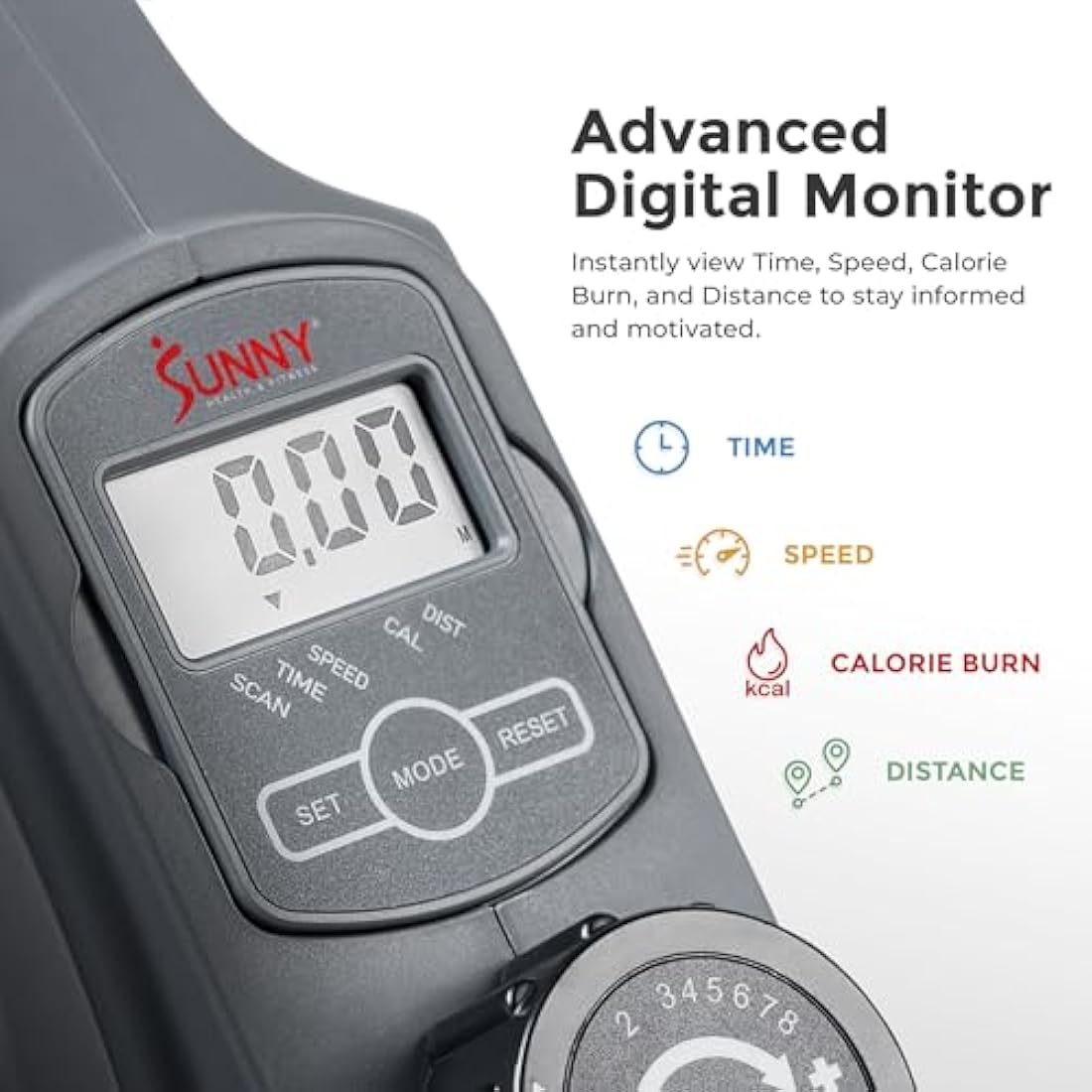 Sunny Health & Fitness Sitting Under Desk Elliptical Exerciser, Portable Pedal Training Machine for Senior Exercise, with Handle, Easy to Carry, Peddler for Home Workout, Optional Free SunnyFit App