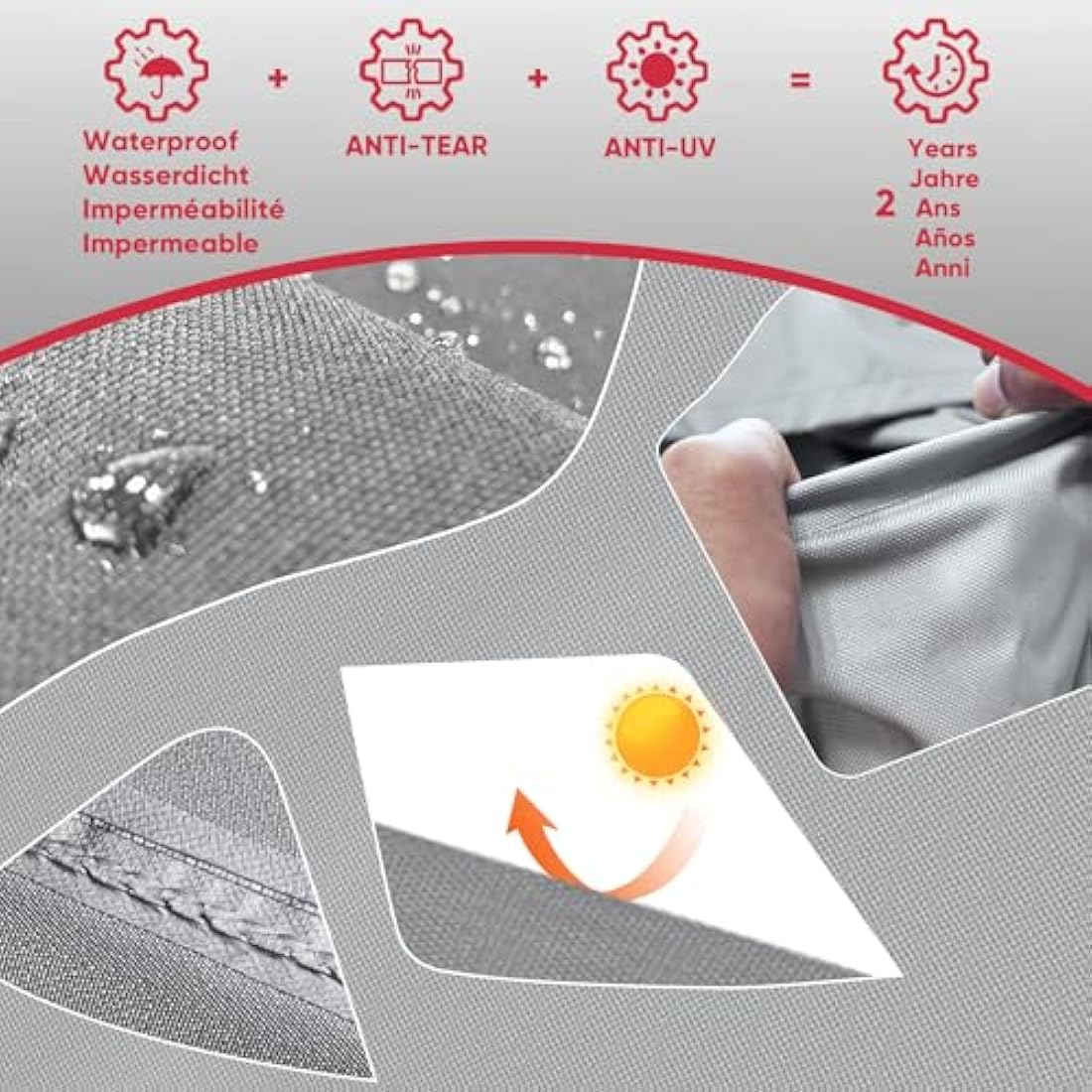 Turtle Life BBQ Grill Cover, 46 Inch Heavy Duty Waterproof Barbecue Gas Grill Covers for Flat Top Griddle, Anti-Fading Cover for 3-4 Burner Gas BBQ Grill, Grey 120x60x100cm