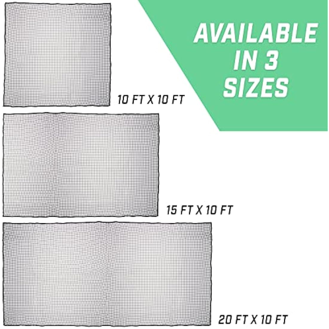 GoSports Sports Netting - Hitting Net for Golf, Baseball, Hockey, Soccer, LAX and More - 10 ft, 15 ft, 20 ft