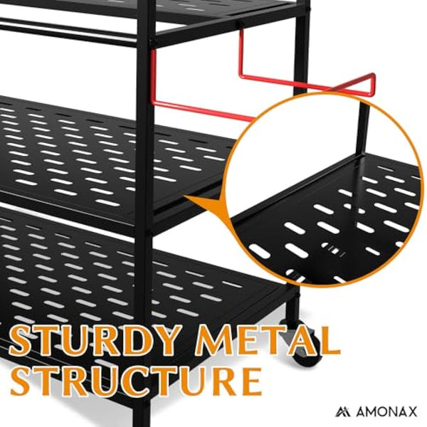 Amonax Home Gym Storage Dumbbell Rack, Weight Stand Kettlebell Rack Yoga Mat Holder Rack for Barbell Pad Resistance Band Foam Roller, Fitness Accessories Organizer Workout Equipment for Women