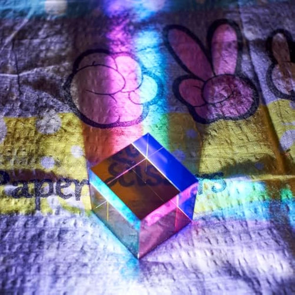 ECBANLI CMY Colour Cube, CMYcube 1.6 inch (40mm) RGB Dispersion Crystal Optical Acrylic Prism for Physics Teaching Photography Desktop Decor