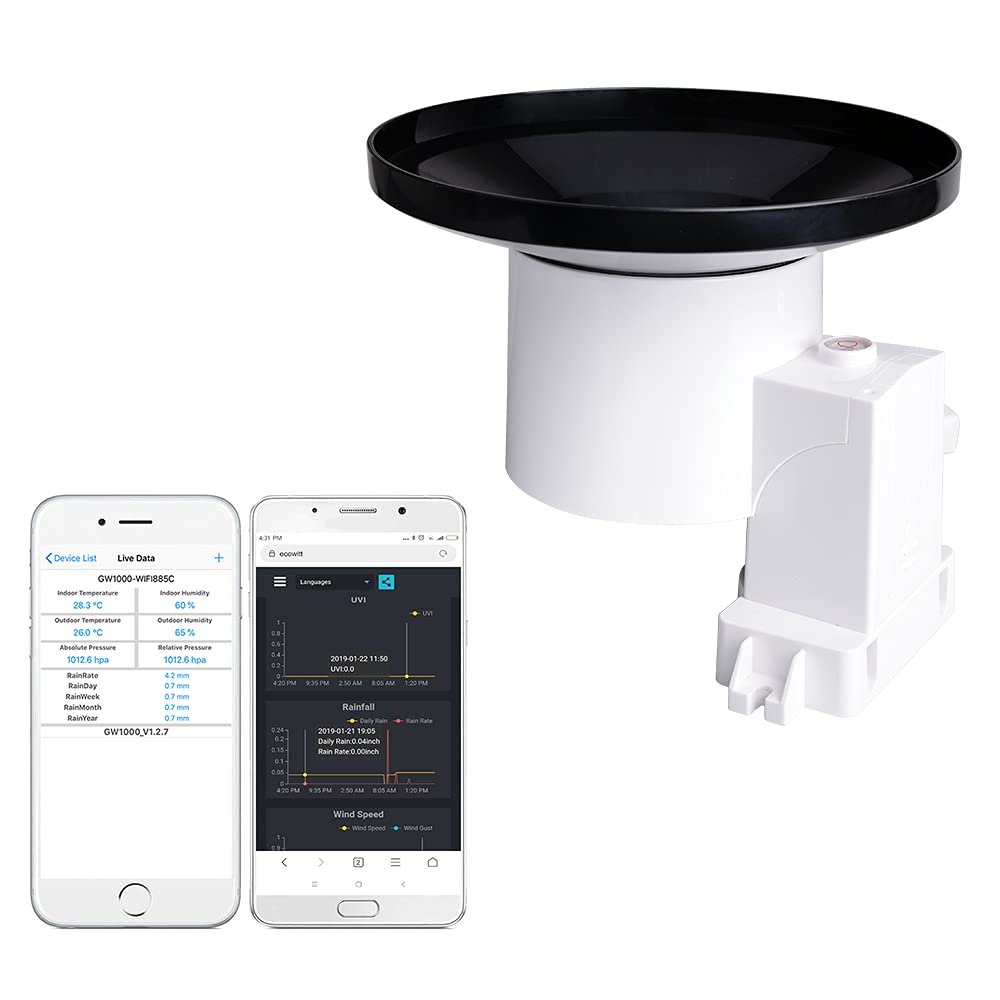 ECOWITT WH40 Wireless Self-Emptying Rain Collector Rainfall Sensor - Accessory Only, Can Not Be Used Alone