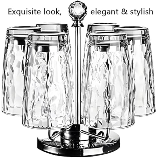 15 Oz Unbreakable Tritan Drinking Glasses Shatterproof Acrylic Glasses Drinkware BPA Free Hard Plastic Cups Reusable Kitchen Water Glasses Drinking Set of 6 (Clear)