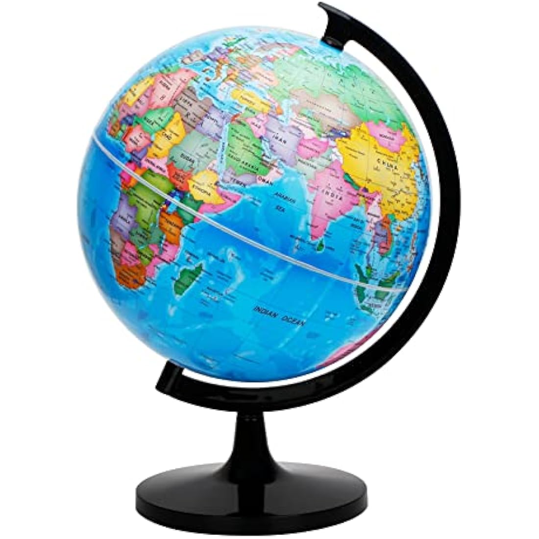 EXERZ 30cm World Globe Political Map - Large Educational Geographic Self Assembled School Globe - 30cm Diameter