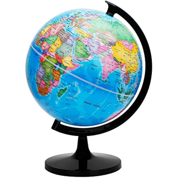 EXERZ 30cm World Globe Political Map - Large Educational Geographic Self Assembled School Globe - 30cm Diameter