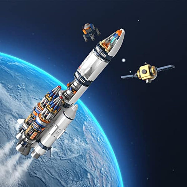 JMBricklayer Space Rocket Model Building Toy Set for Adults to Build, 70110 Space Rocket Sets with Satellite and Probe, Collectible Spacecraft Decor Toys Gifts for Kids Ages 8+ (864 Pieces)