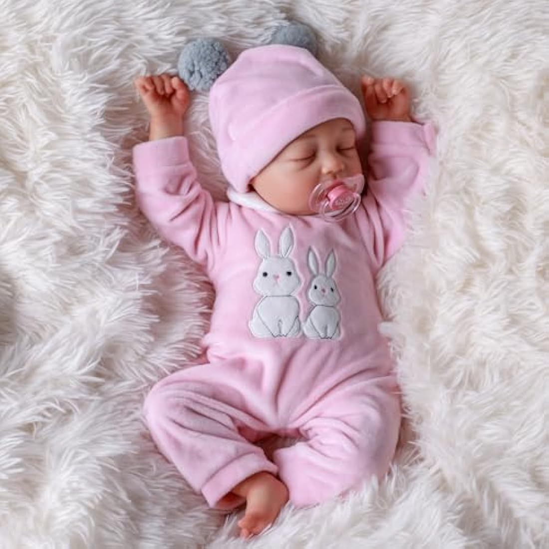 BABESIDE Reborn Baby Dolls - Connie 20-inches reborn baby Girl She has Fine Vinyl, Painted Hair, and Delicate Facial Painting, She’s Hand-made and Has a Soft Body for Girls's Gift